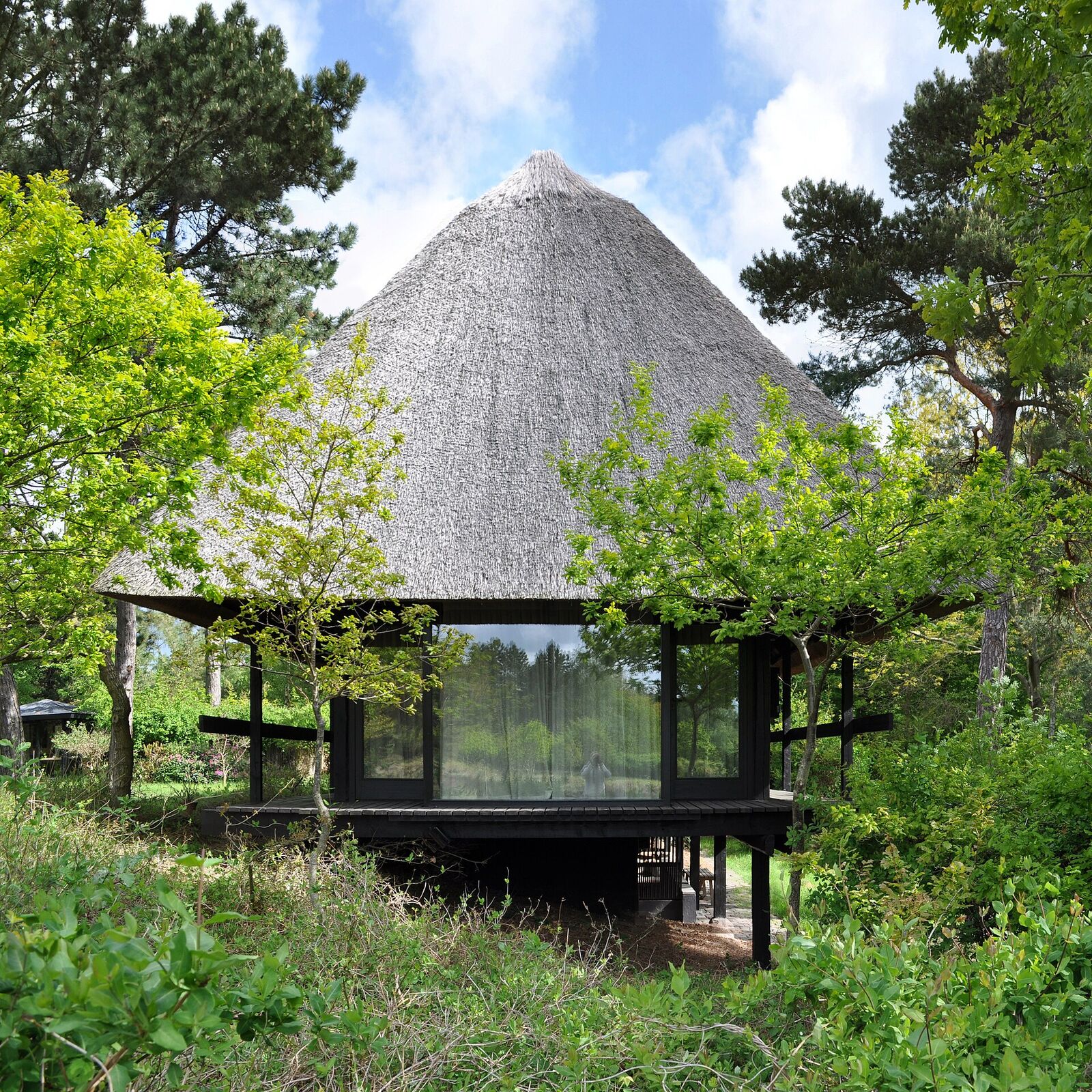 Casa moderna de madeira em ambiente natural